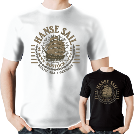 T-Shirt #460 - Hanse Sail Rostock Segelschiff-Windrose - XS bis 6XL